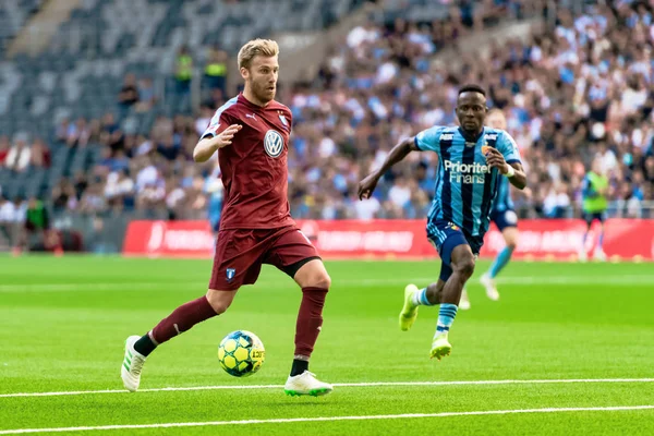 Jogo de futebol entre DIF e MFF no Tele2 Arena — Fotografia de Stock