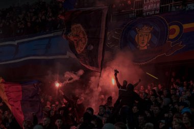 Curgarden tifo Curgarden ve Djurgarden arasındaki derbi futbol maçında. 