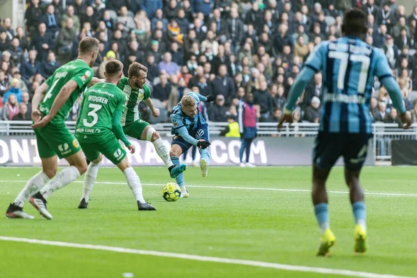 Juego de fútbol entre Djurgarden y Hammarby — Foto de Stock