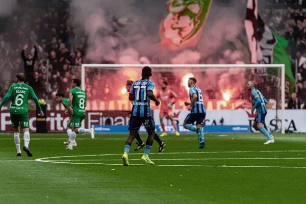 Curgarden ve Hammarby arasındaki futbol maçı — Stok fotoğraf