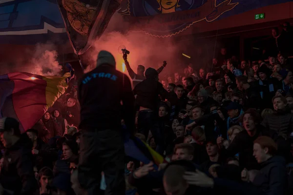 Djurgarden tifo alla partita di calcio derby tra Djurgarden e — Foto Stock