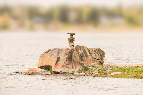 Ostré Žulové Kameny Buddhistické Hromadě Zenu Švédsko — Stock fotografie