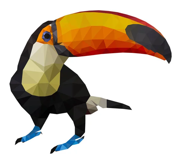 Vector Illustration Toucan Low Poly Polygonal Illustration — Stock Vector