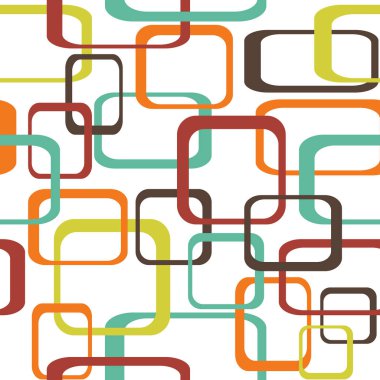 Retro Dikişsiz desen arka plan kareler - yuvarlak.