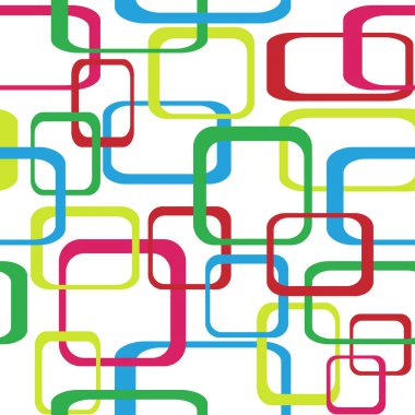 Retro Dikişsiz desen arka plan kareler - yuvarlak.