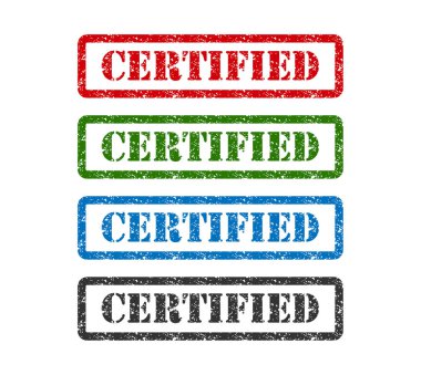 arka plan üzerinde izole sertifikalı set lastik damgası.