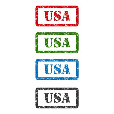 lastik damga üzerinde arka izole ABD ayarla.