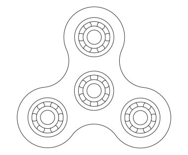 Çizim kıpır spinner 2B illüstrasyon vektör modern.