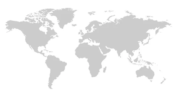 Uma Cor Cinza Mapa Mundo Isolado Fundo Transparente Ilustração Vetorial — Vetor de Stock