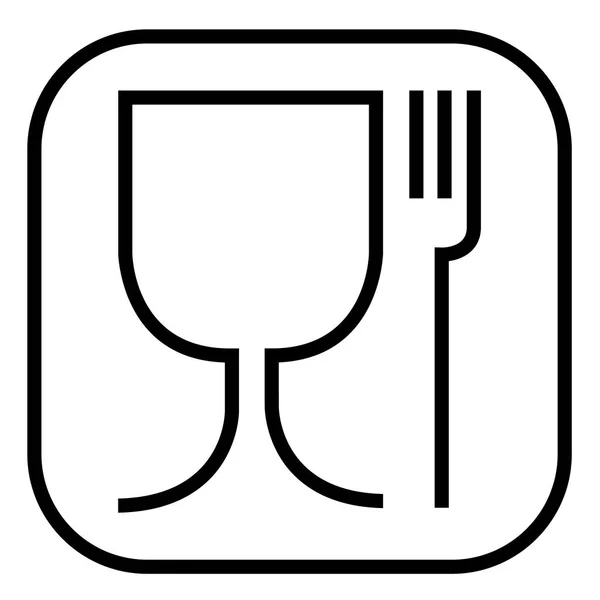 Gıda güvenli sembolü. Gıda Güvenli malzeme Uluslararası simgesini bir bardak şarap ve bir çatal sembolü vardır. Küp-turda ince yapılı yorum .