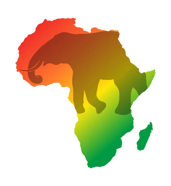 カラフルなアフリカ地図を透過的にバック グラウンドで隔離 テキストなしの世界のベクトル イラスト — ストックベクタ