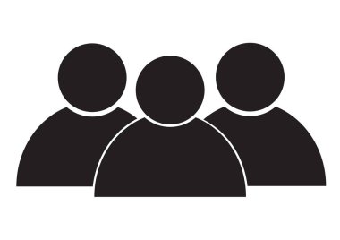 üç kişi düz iş izole simgesi simgesi illüstrasyon tasarımı .