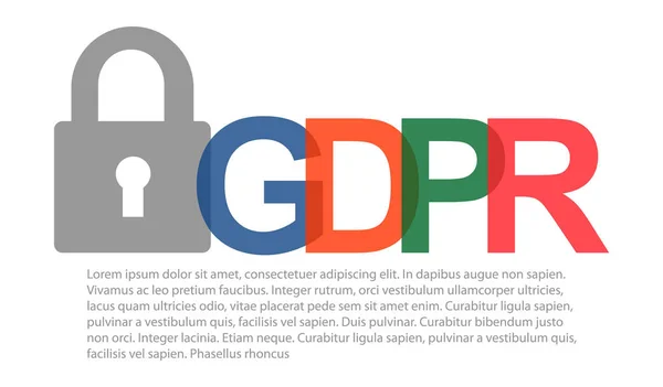 Reglamento General Protección Datos Gdpr Normas Salvaguardia Cifrado Datos Vector — Vector de stock
