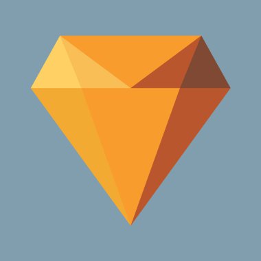 Elmas zümrüt düz illüstrasyon simge. Elmas zümrüt vektör simge gölge olmadan web tasarımı için.