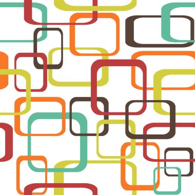 Retro kesintisiz renk vektör desen arka plan kareler - yuvarlak .