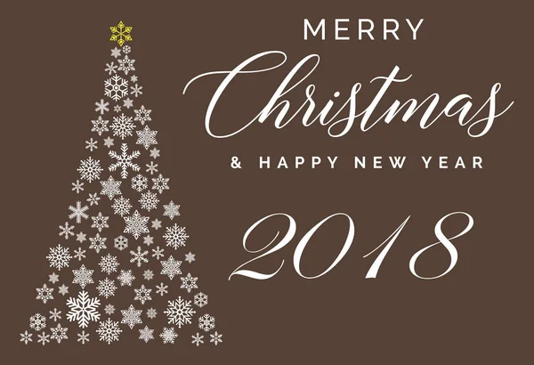 Feliz Natal Feliz Ano Novo 2018 Modelo Letras Cartão Convite —  Vetores de Stock