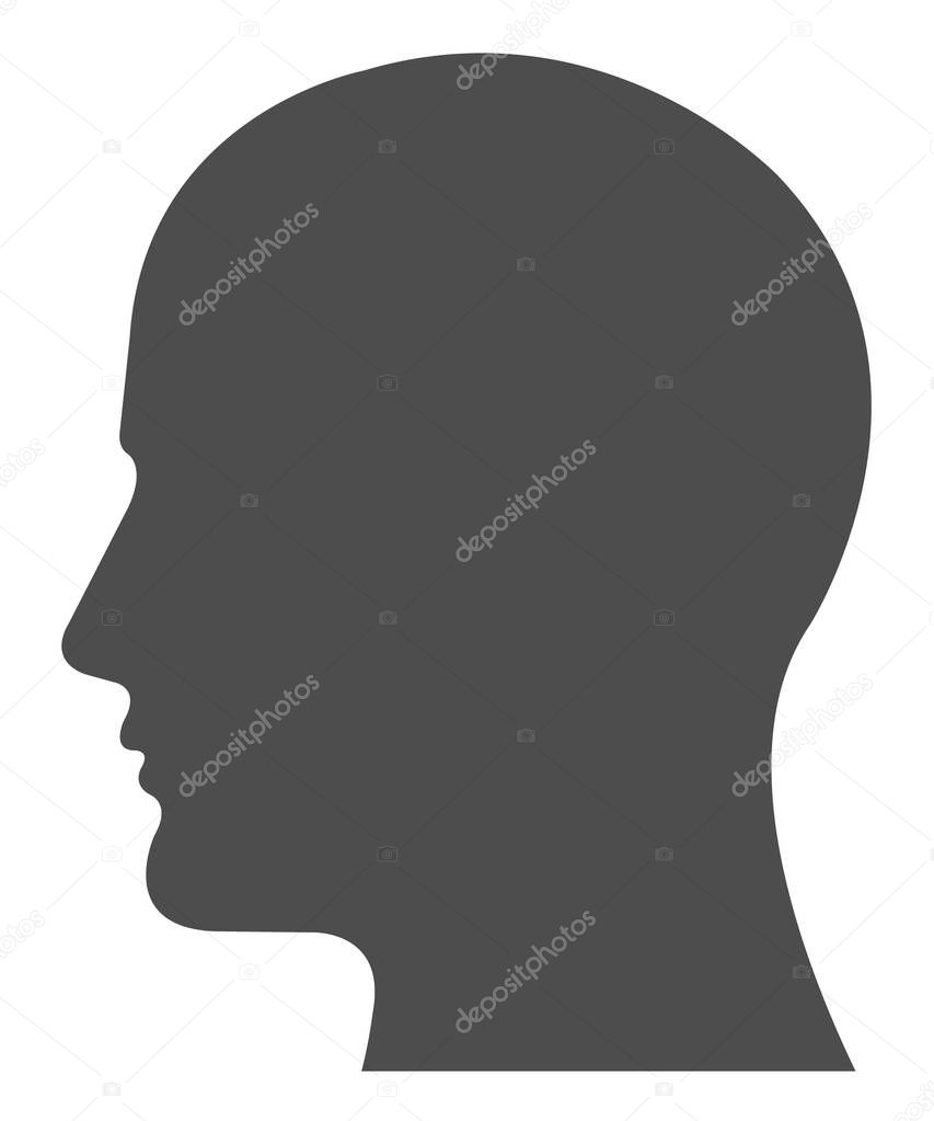 Man with sign vector heads talking. Gender sign silhouette shape .