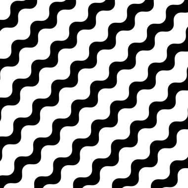 Vektör siyah beyaz dalgalı çizgi deseni. Geometrik basit arka plan tasarlamak .
