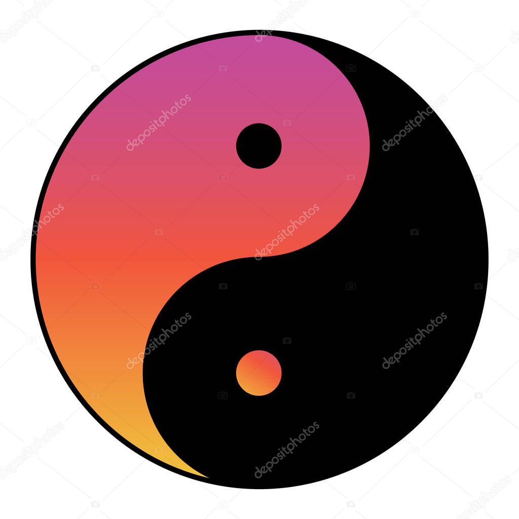 Yin yang symbol of harmony and balance with water color effect .