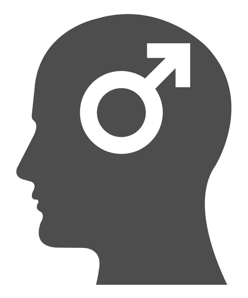 記号ベクトル頭話を持つ男 性別の記号のシルエットの形状 — ストックベクタ