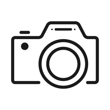 Kamera düz web simgesi ile yüksek kaliteli anahat simgesi. Web ya da mobil uygulaması .