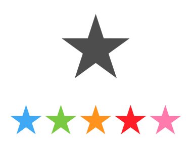 Yıldız simgesi vektörü. Klasik rütbe izole edildi. Moda, düz favori tasarım. Yıldız web sitesi resmi, mobil uygulama .