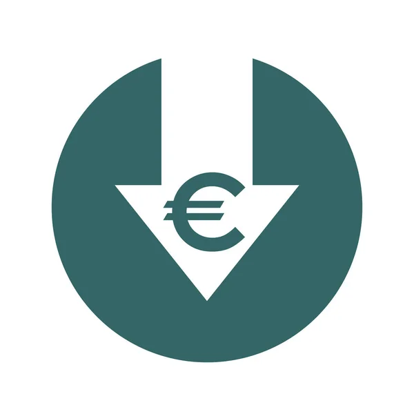 Reducción Costes Icono Disminución Imagen Símbolo Vectorial Aislada Sobre Fondo — Archivo Imágenes Vectoriales