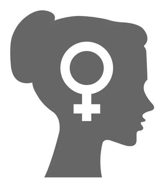 記号ベクトル頭話を持つ女性 性別の記号のシルエットの形状 — ストックベクタ