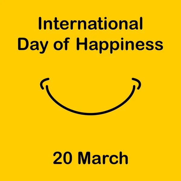 Dia Internacional Felicidade Modelo Dia Felicidade Vetor Logotipo Dia Felicidade —  Vetores de Stock