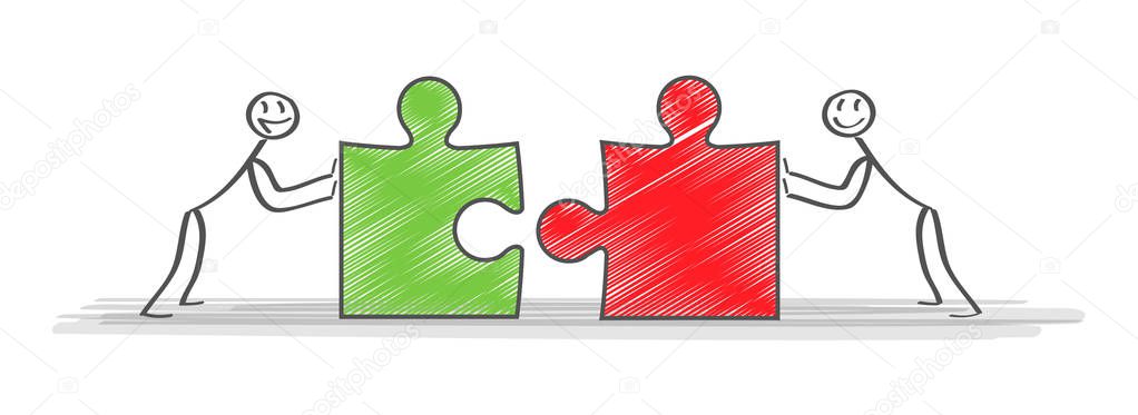 Solutions. Business team and partner working together background. Concept business business vector illustration, Flat business cartoon design.
