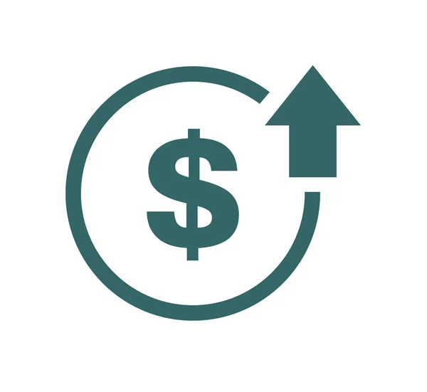 Ícone Aumento Símbolo Custo Imagem Símbolo Vetorial Isolada Fundo — Vetor de Stock