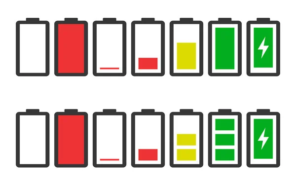 Akku Ladeanzeigesymbole Vektor Moderne Grafik Eingestellt — Stockvektor