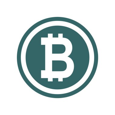 Bitcoin vektör simge, sembol daire dijital tasarım. App Internet web .