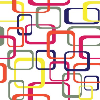 Retro kesintisiz renk vektör desen arka plan kareler - yuvarlak .