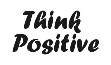 Vektör çizim sembolü logo, el ilanı, afiş, davet veya tebrik kartı, kartpostal için olumlu düşünmek .