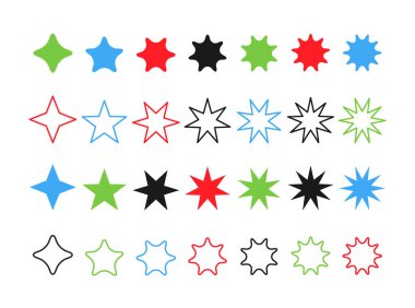Küme simgesi yıldız, vektör yıldız simge vektör, yıldız simgesi ayarla .