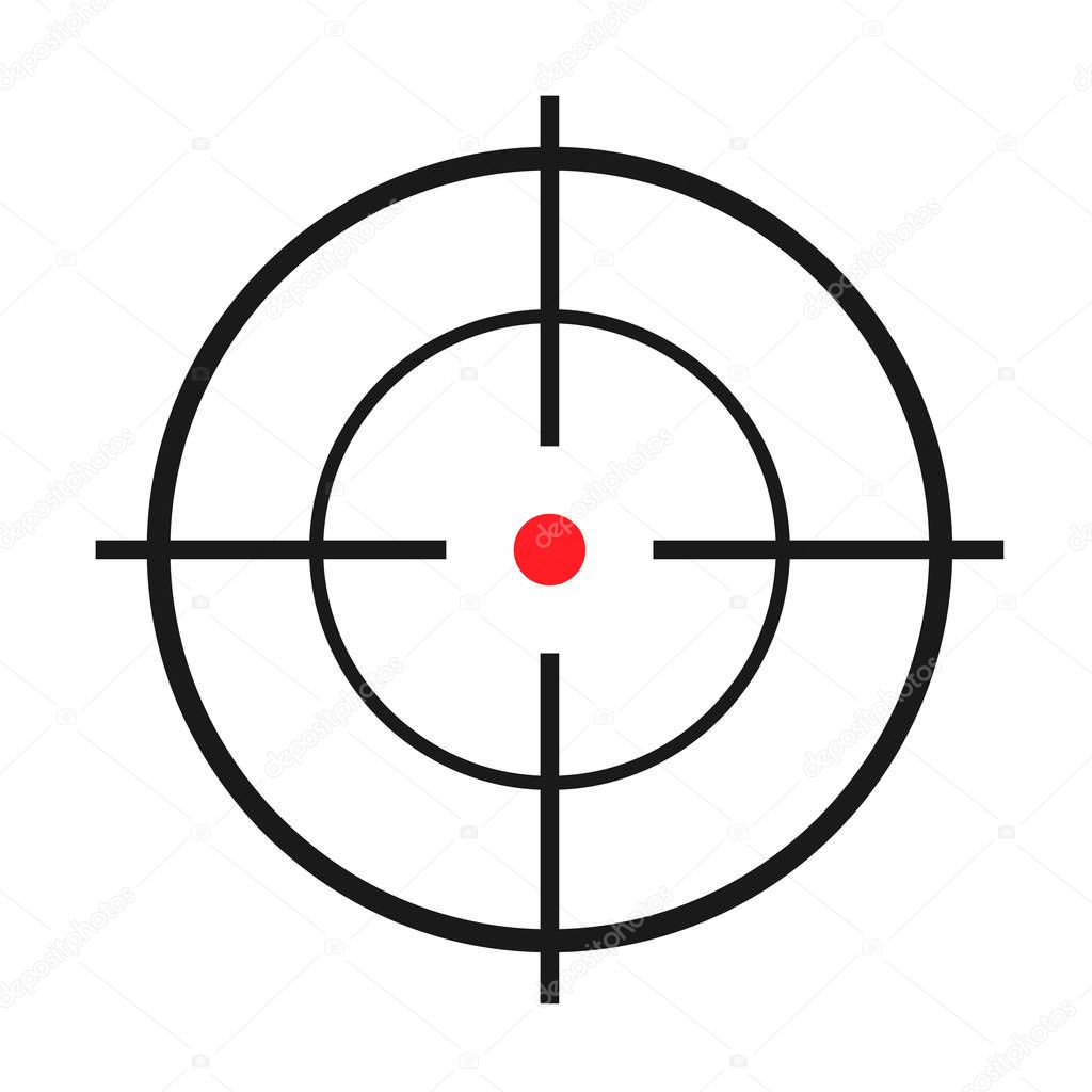 Crosshair flat vector icon. Modern illustration of crosshair symbol for web design .