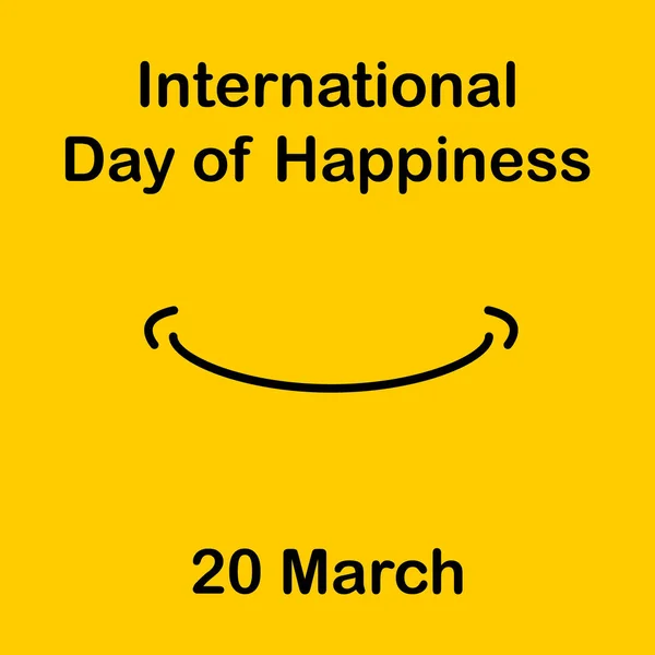 Día Internacional Felicidad Plantilla Día Felicidad Vector Del Logotipo Del — Archivo Imágenes Vectoriales