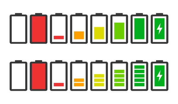 Akku Ladeanzeigesymbole Vektor Moderne Grafik Eingestellt — Stockvektor