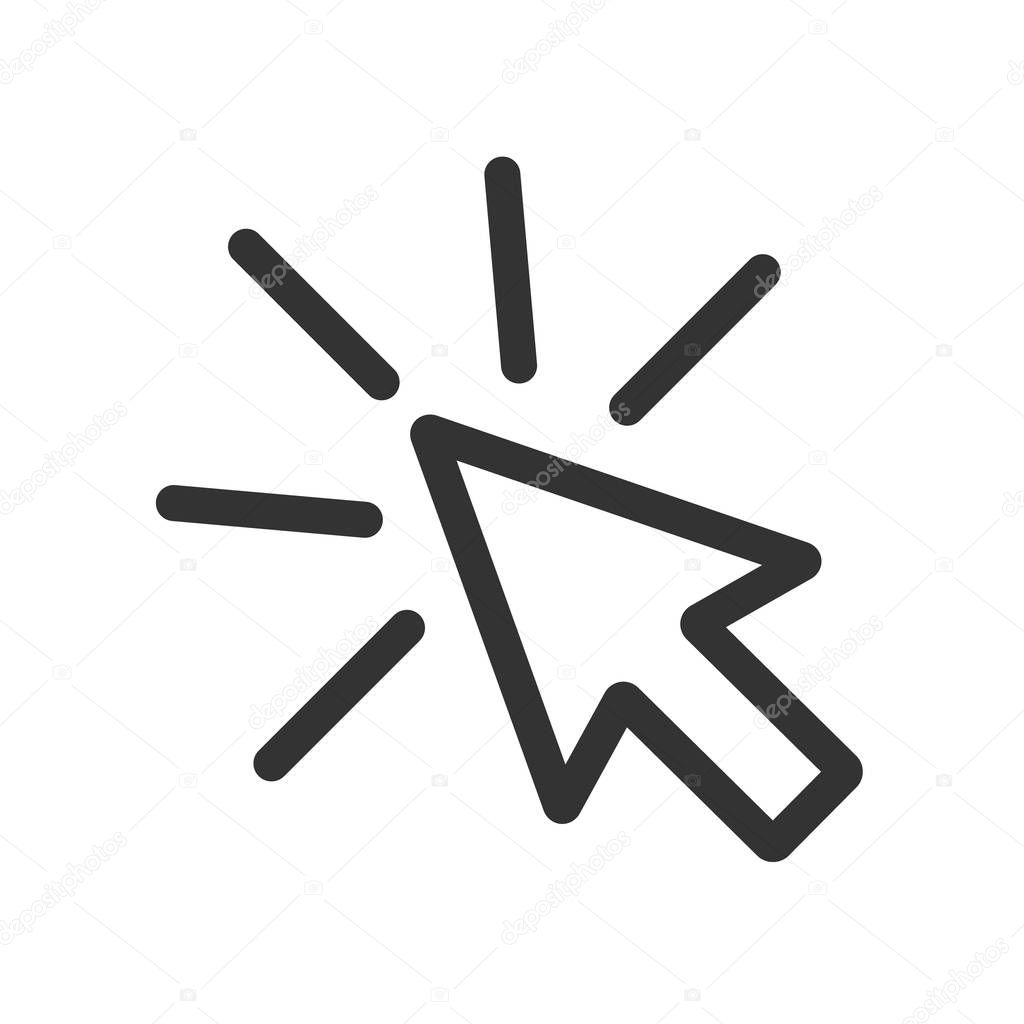 Click icon arrow mouse on white background. Vector Illustration .