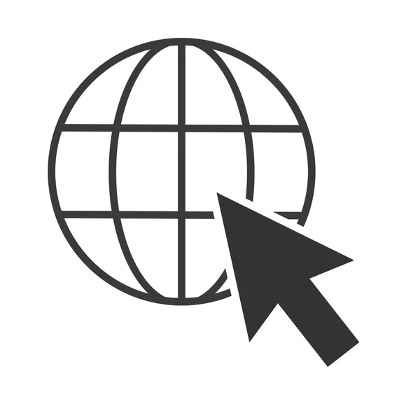 Globe Naar World Wide Web Vector Icon Vectorillustratie Line Logo — Stockvector