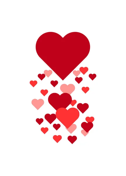 Flygande Hjärtan Kärlek Ikon Symbol Shadow Bakgrund — Stock vektor
