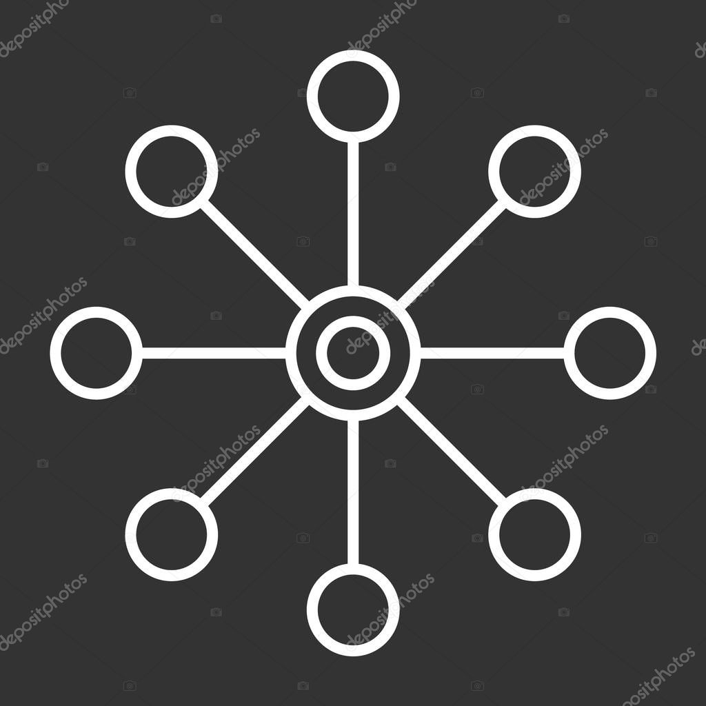 Vector icon isolated multichannel on dark background, multichannel logo design .