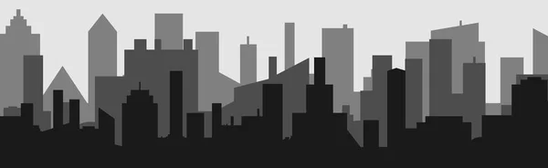 Silhouette Della Città Dei Cartoni Animati Sfondo Ombra Simbolo Vettore — Vettoriale Stock