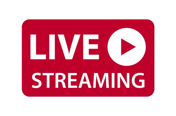 Live Streaming Symbol Vektorsymbol Isoliert Auf Weißem Hintergrund Knopf Videoplayer — Stockvektor