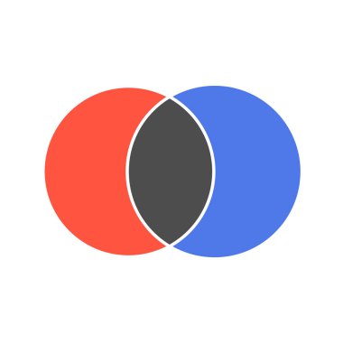 Venn matematik vektör diyagramı, renk modern simgesi - beyaz arka plan .