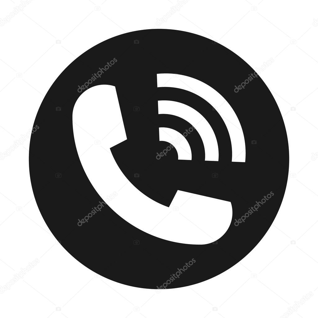Flat icon ringing phone isolated on white background. Vector illustration .