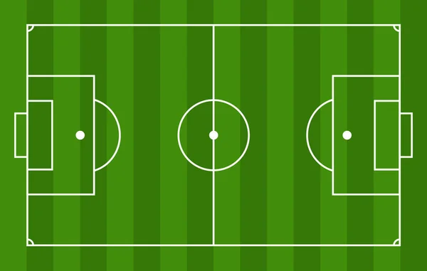 Fußball Fußballplatz Mit Weißem Rahmen Und Farbe Grüner Hintergrund — Stockvektor