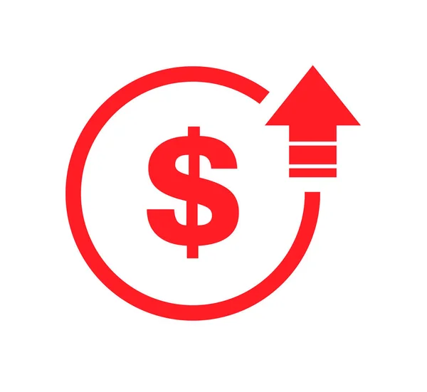Költség Szimbólum Dollár Növekedése Ikonra Vektor Szimbólum Kép Háttér Elszigetelt — Stock Vector