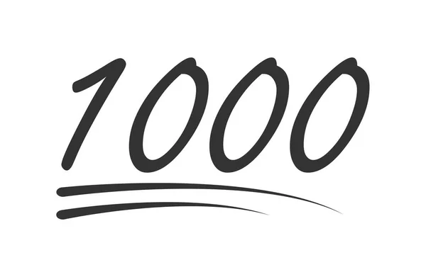 1000 Сотня Векторних Значків Числа Символ Ізольовано Білому Тлі — стоковий вектор